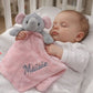 Pink Elephant personalised baby Comforter blanket