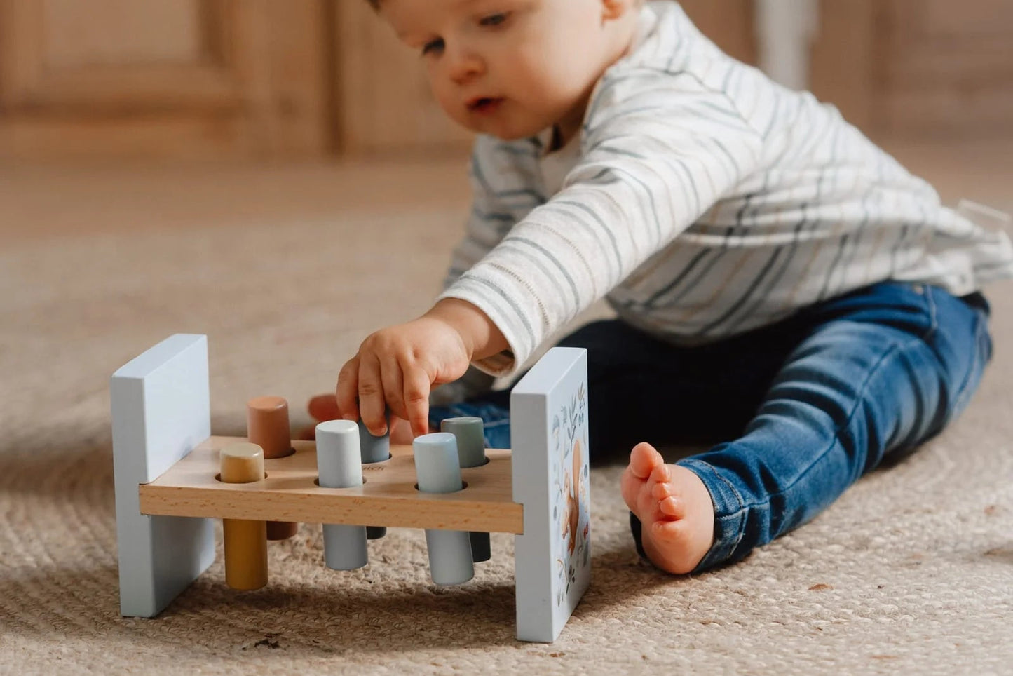 Hammer Pounding Bench Forest Friends By Little Dutch