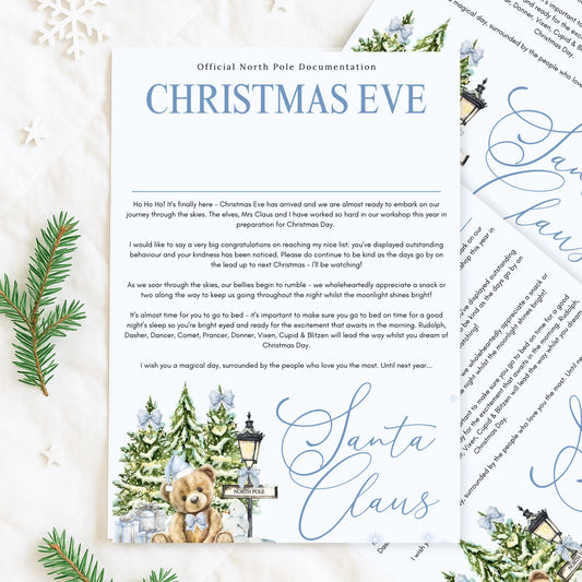 Official Nice List personalised kids Christmas Santa letter Blue