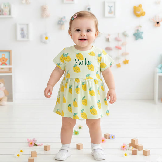 Personalised Lemon Print Dress