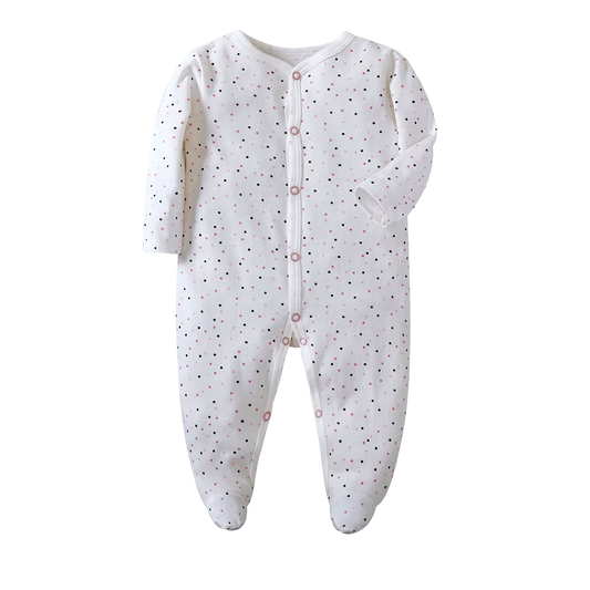 Ditsy Dots Printed baby sleepsuit - by From The Stork