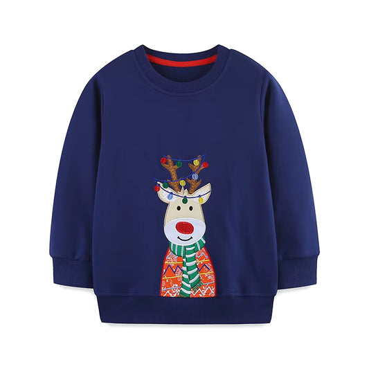 Reindeer design Christmas personalised kids sweater