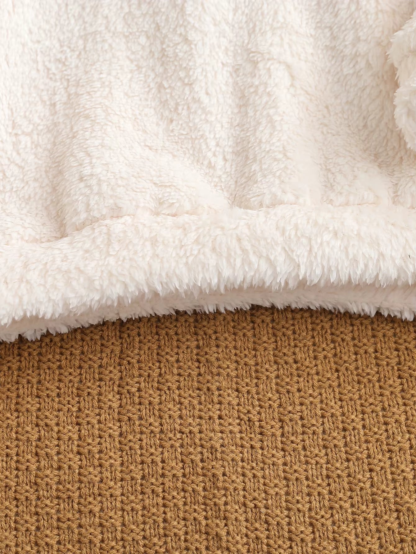 Girls Cream Fluffy Personalised Sweater