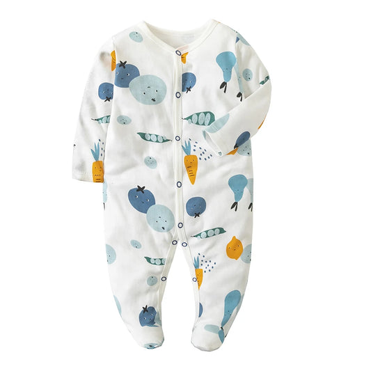 Veggies Printed baby sleepsuit - by From The Stork