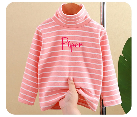 Turtleneck Girls personalised long sleeve top
