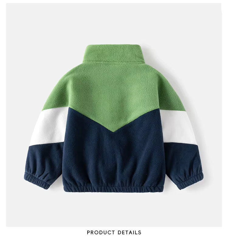 Chevron Polar Fleece personalised kids toddler jacket coat