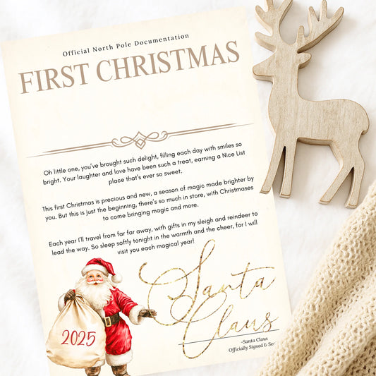 Official Nice List personalised kids First Christmas Santa letter