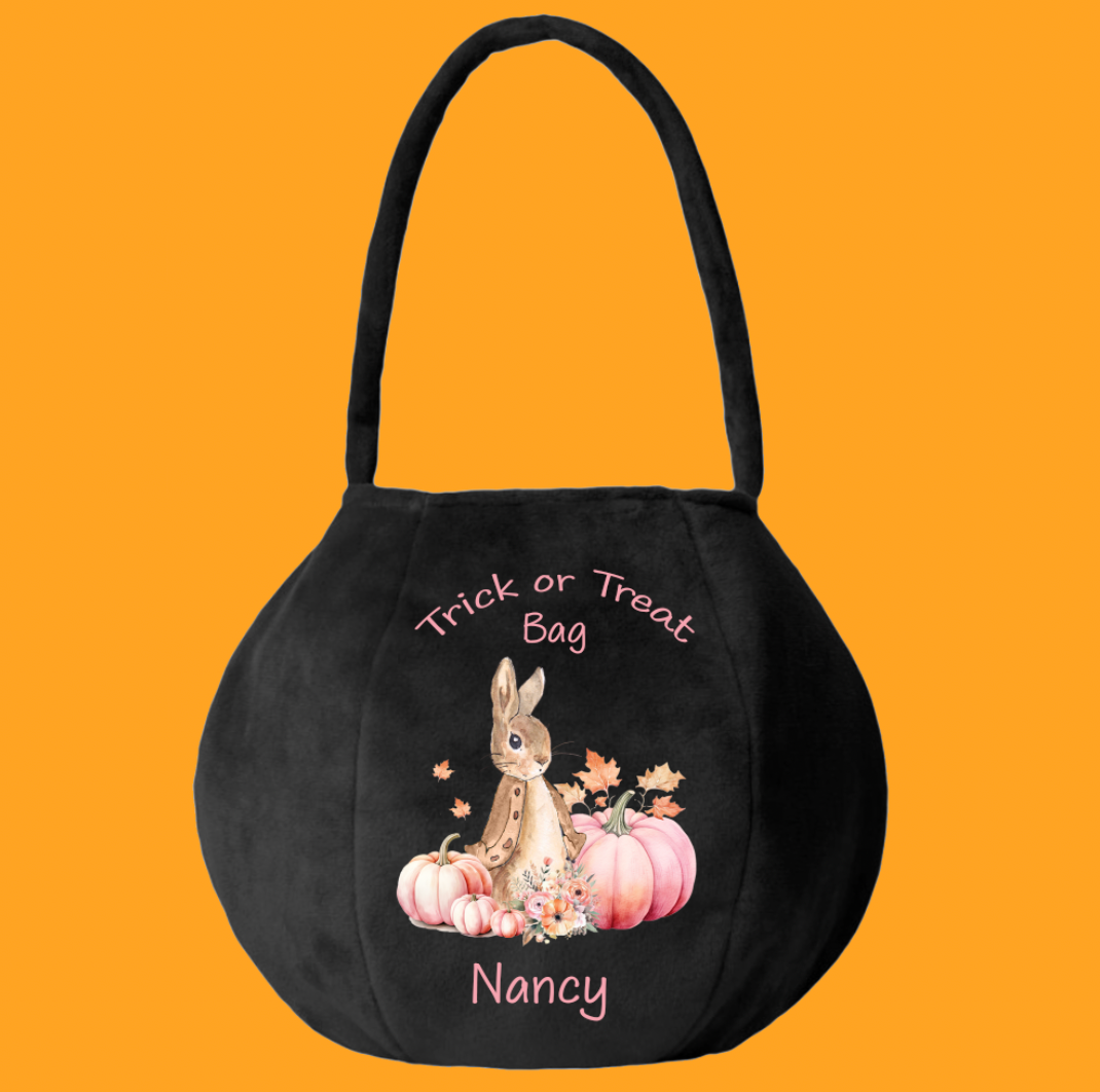 Pink Pumpkin Rabbit trick or treat halloween bag (Copy)