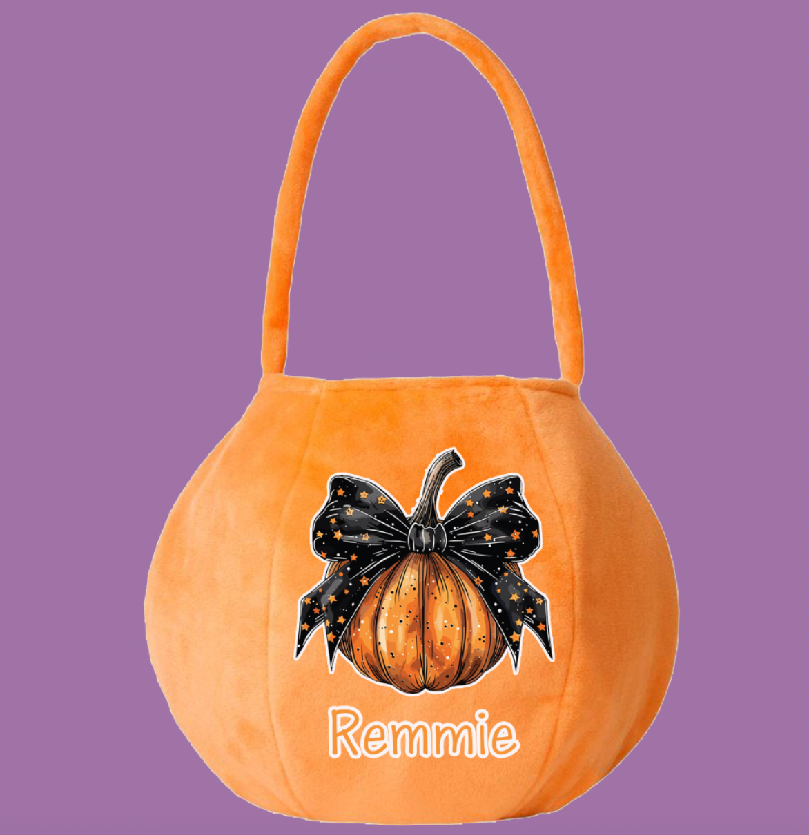 Bow Pumpkin trick or treat halloween bag