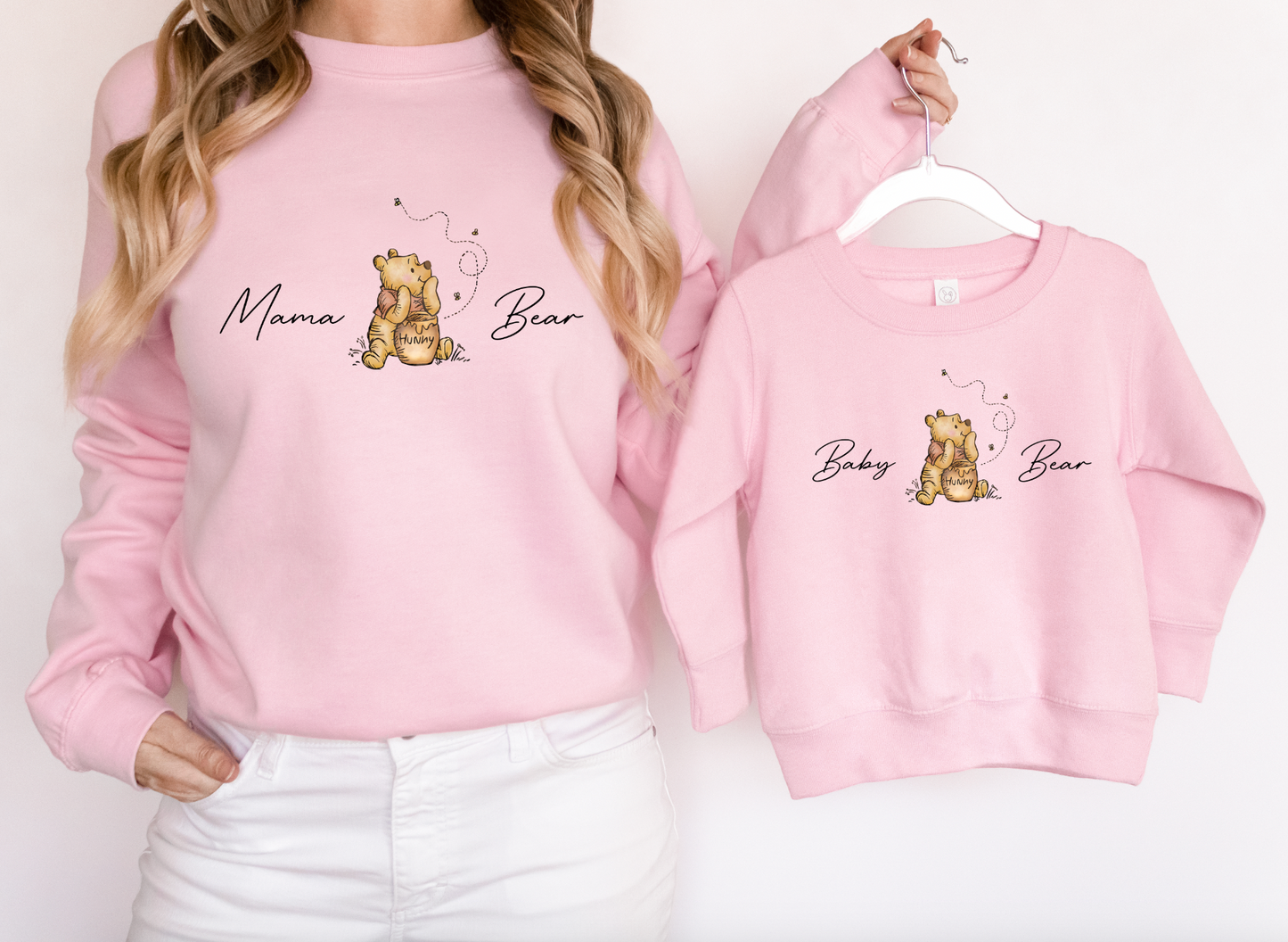 Matching Mama & Baby Bear Personalised Jumpers  - Various Colours