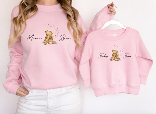 Matching Mama & Baby Bear Personalised Jumpers  - Various Colours