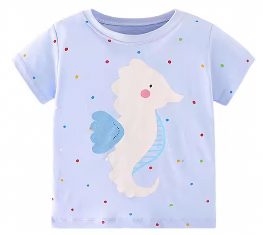 Dotty Seahorse T-Shirt - By From The Stork
