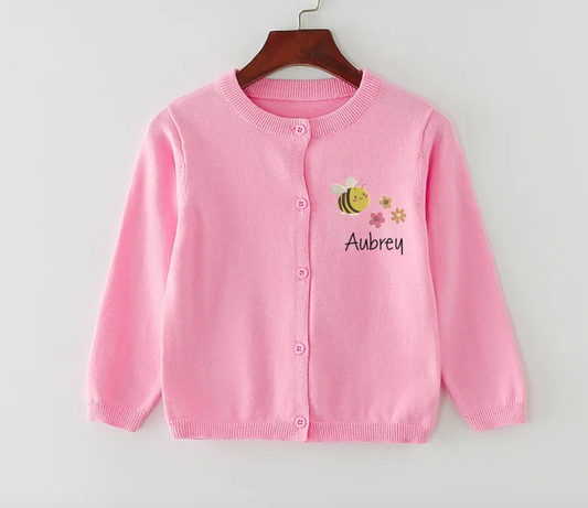 Kids Personalised Button-Up Cardigan - Sea Creature Edition