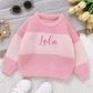 Stripe knitted personalised kids sweater