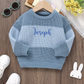 Stripe knitted personalised kids sweater