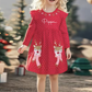 Deer Polka dot Christmas personalised kids Dress