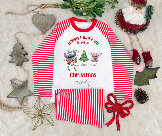 Stitch Matching Personalised Christmas Pyjamas