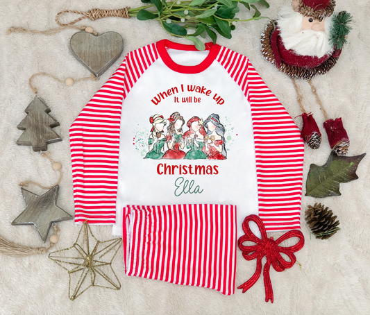 Princesses Matching Personalised Christmas Pyjamas