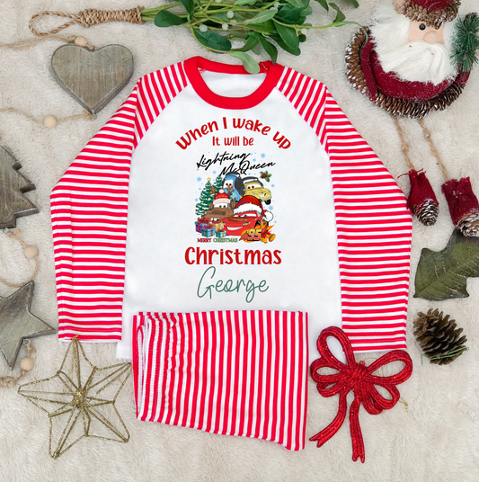 Cars Matching Personalised Christmas Pyjamas
