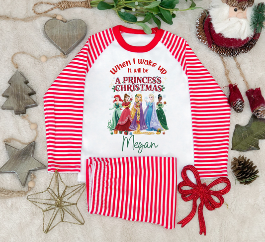 A Princess Christmas Matching Personalised Christmas Pyjamas