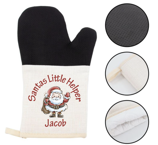 Santas Helper Personalised Christmas Oven Glove