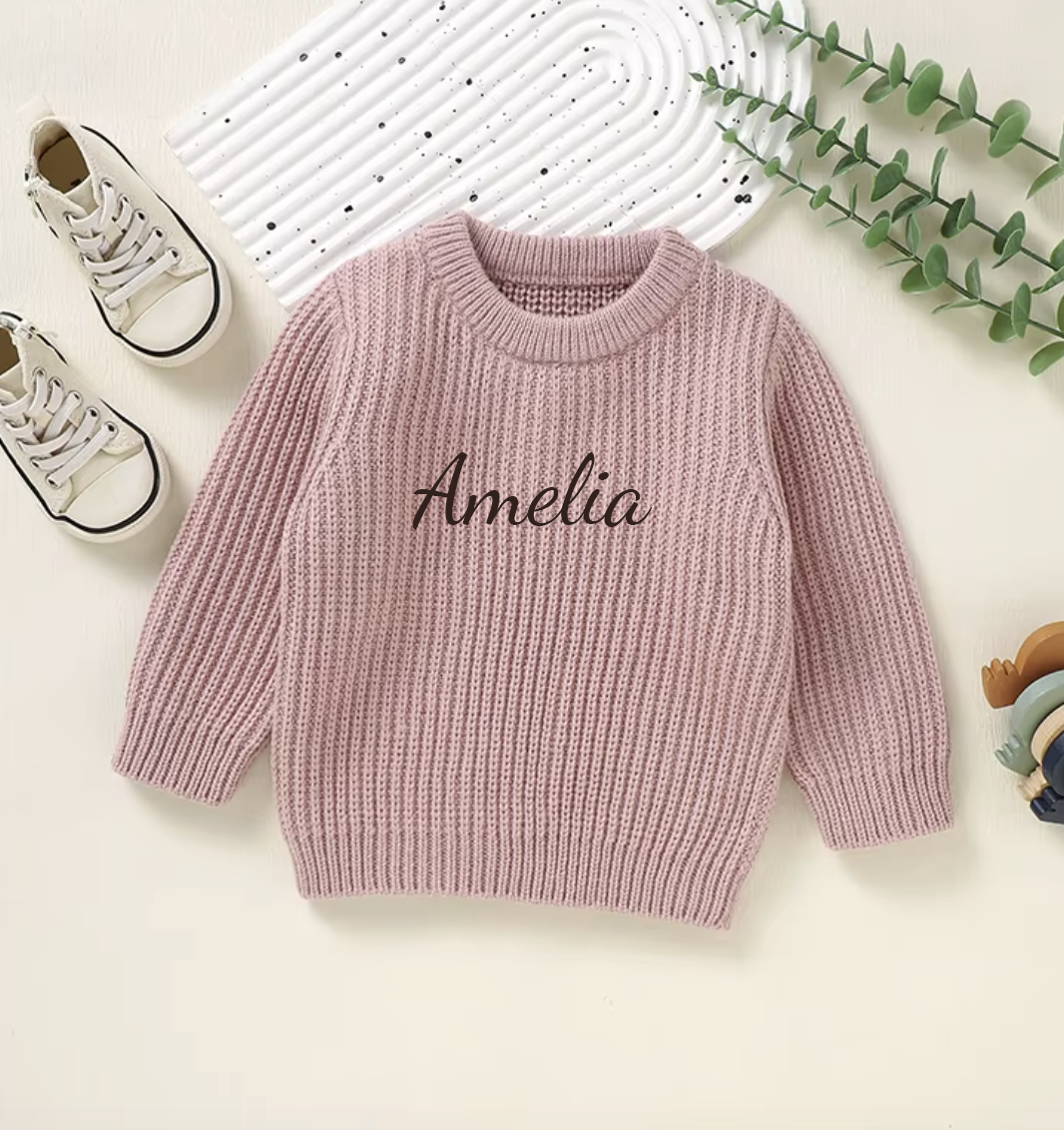 Knitted personalised kids sweater