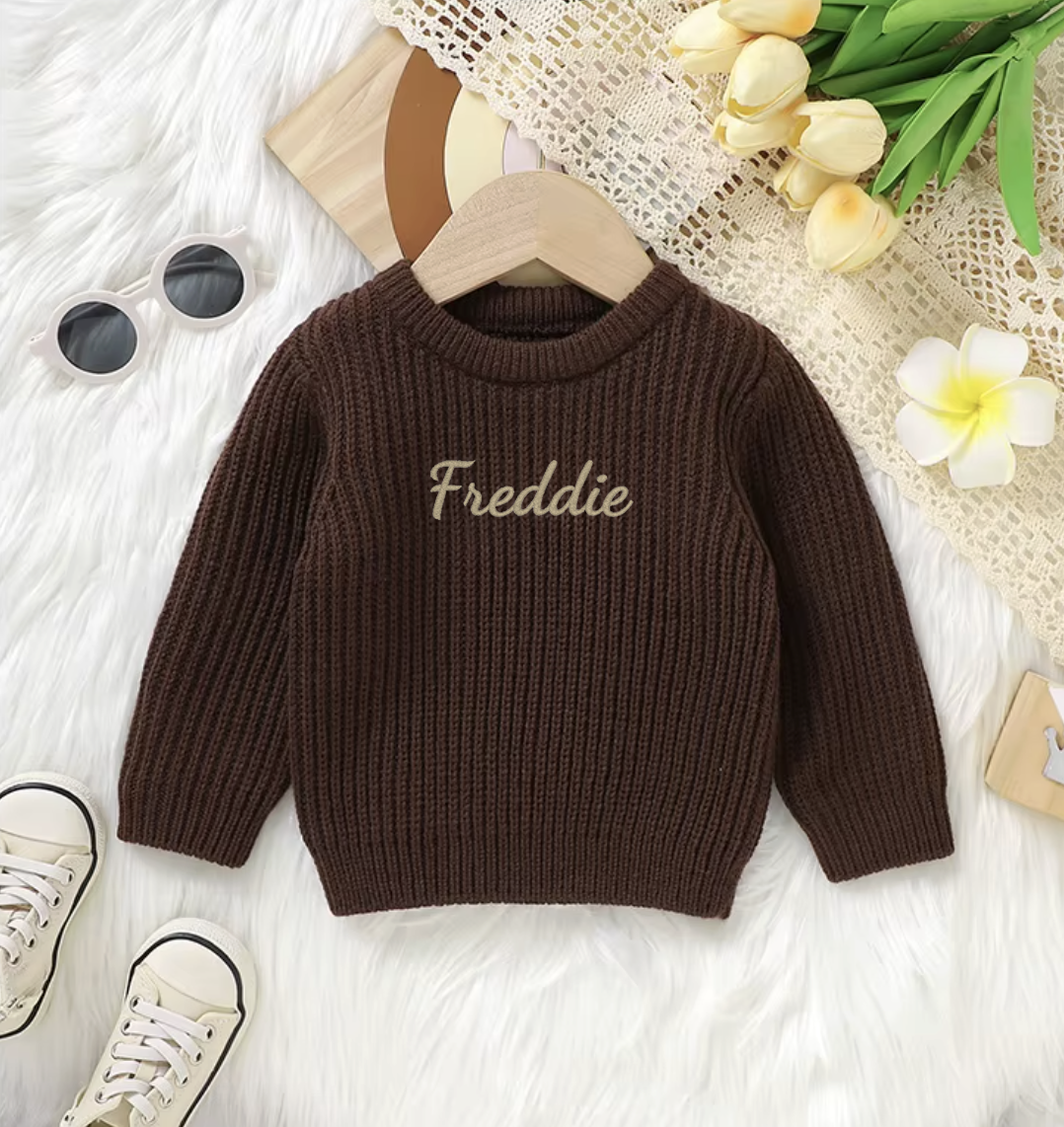 Knitted personalised kids sweater