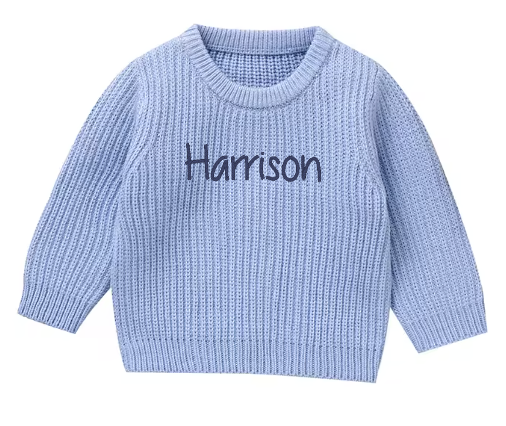 Knitted personalised kids sweater