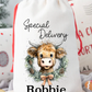 Faux Burlap personalised Christmas Gift present Bag/Sack Drawstring