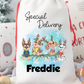 Faux Burlap personalised Christmas Gift present Bag/Sack Drawstring