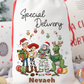 Faux Burlap personalised Christmas Gift present Bag/Sack Drawstring