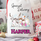 Faux Burlap personalised Christmas Gift present Bag/Sack Drawstring