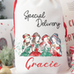 Faux Burlap personalised Christmas Gift present Bag/Sack Drawstring