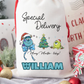 Faux Burlap personalised Christmas Gift present Bag/Sack Drawstring