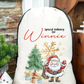 Faux Burlap personalised Christmas Gift present Bag/Sack Drawstring