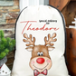 Faux Burlap personalised Christmas Gift present Bag/Sack Drawstring