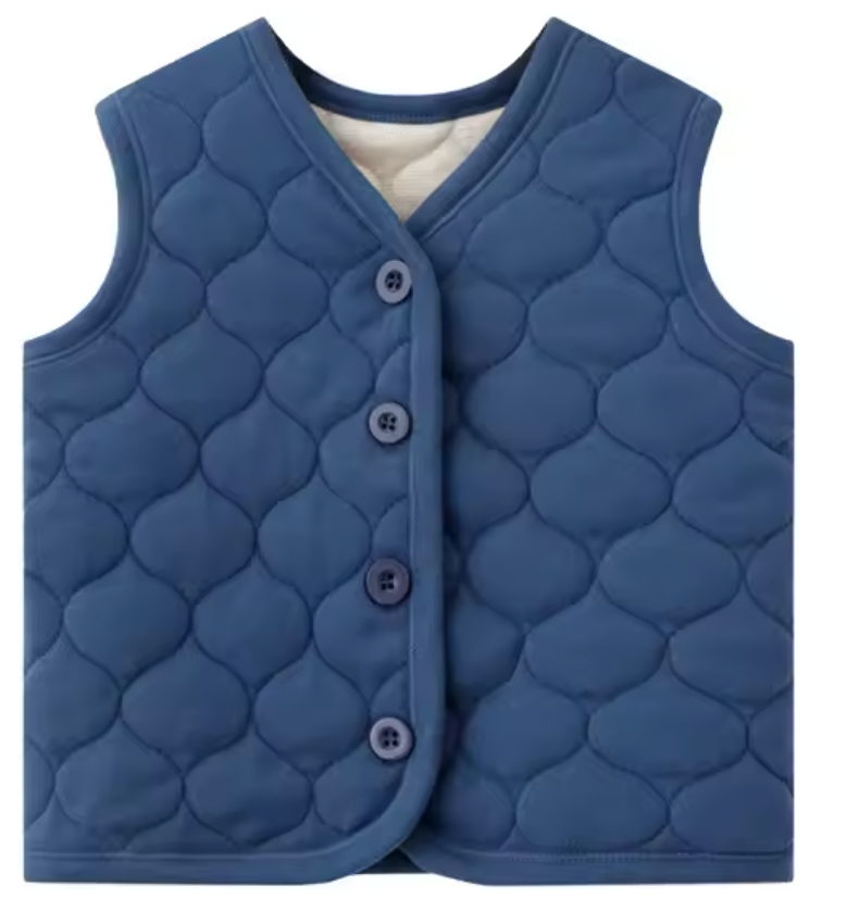 Cotton Quilted Personalised button up Gilet