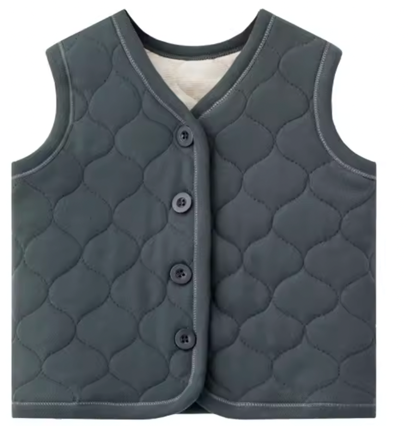 Cotton Quilted Personalised button up Gilet