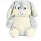Clovis Grey Bunny Personalised Teddy