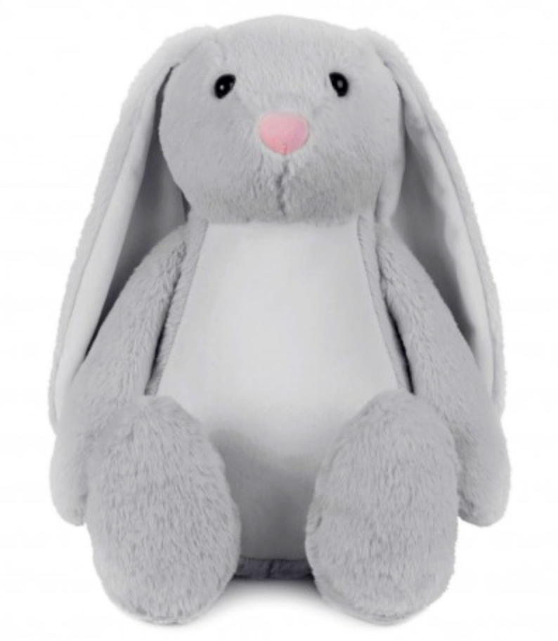 Grey bunny Personalised Teddy