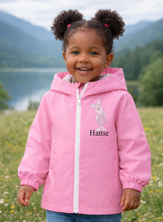 Baby/Toddler personalised Rain coat Pink Piglet