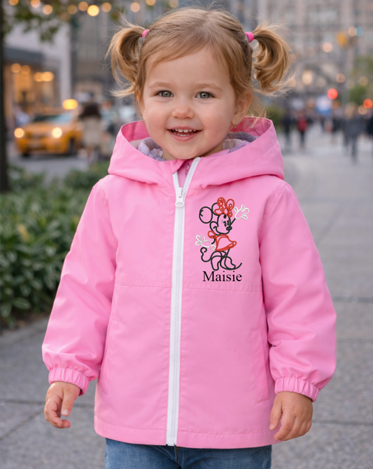 Baby/Toddler personalised Rain coat Pink Minnie