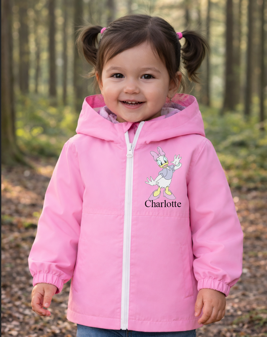 Baby/Toddler personalised Rain coat Pink Daisy design