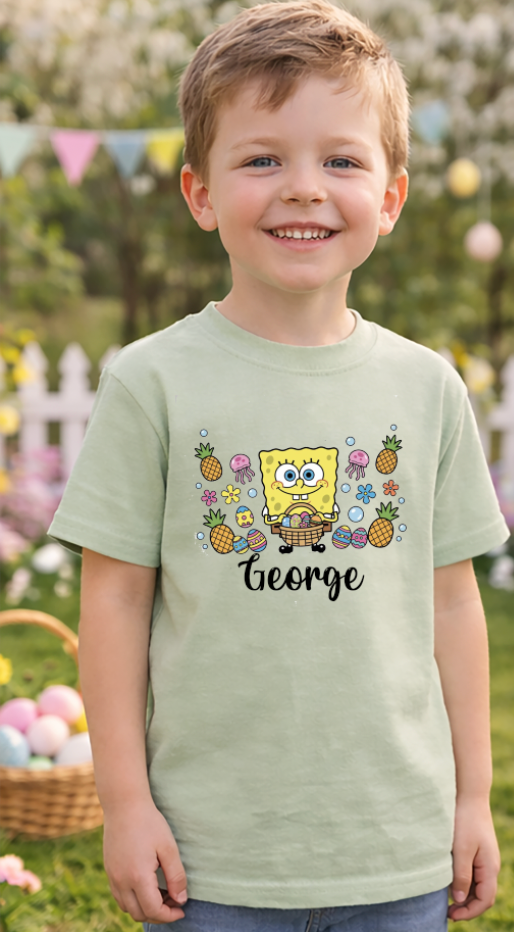 Easter Spongebob personalised kids T-Shirt