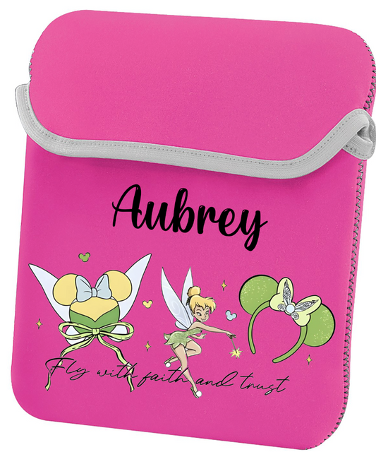 Personalised reversible ipad/tablet sleeve storage case Tink