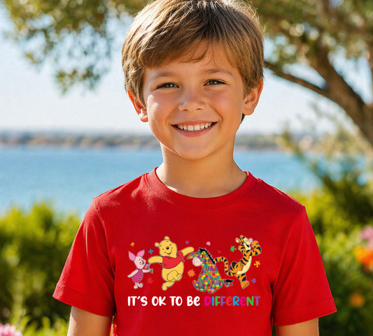 Winnie The Pooh Autism Awareness Personalised kids T-Shirt