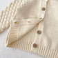 Personalised Girls Knitted Cardigan with Pineapple Sleeve Detail