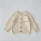 Personalised Girls Knitted Cardigan with Pineapple Sleeve Detail
