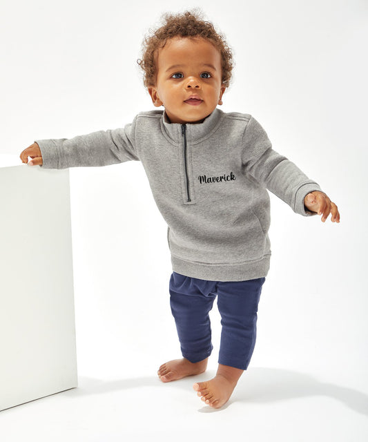 Baby personalised 1/4 grey sweater