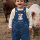 Kids Denim Dungarees Personalised Cow & Name design